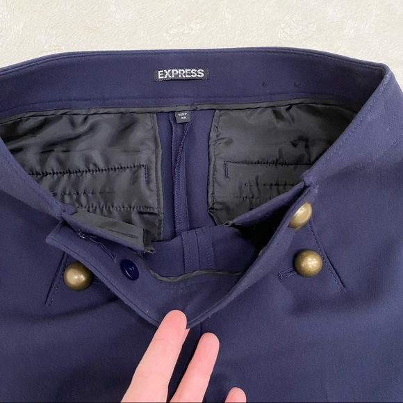 Express navy blue flare sailor pants trousers 4 - Picture 8 of 10